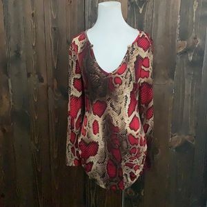 Venus Red/Brown Snake Print Top